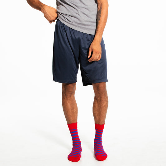 Red + Blue Striped Socks