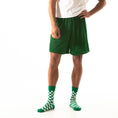 Load image into Gallery viewer, Green + White Checkered Socks
