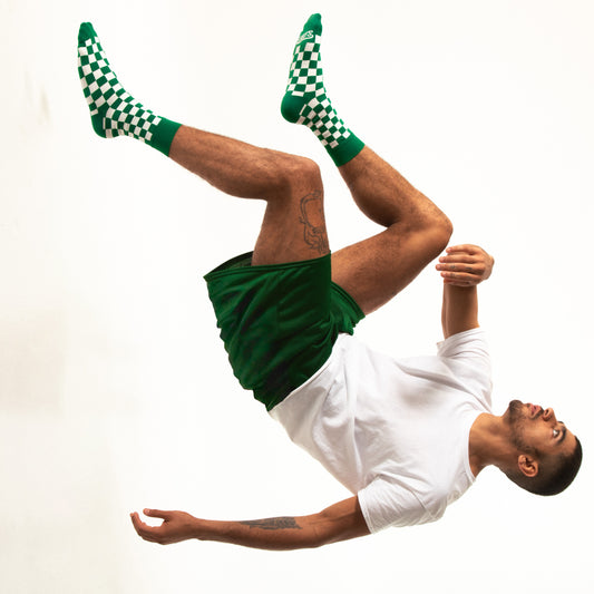 Green + White Checkered Socks