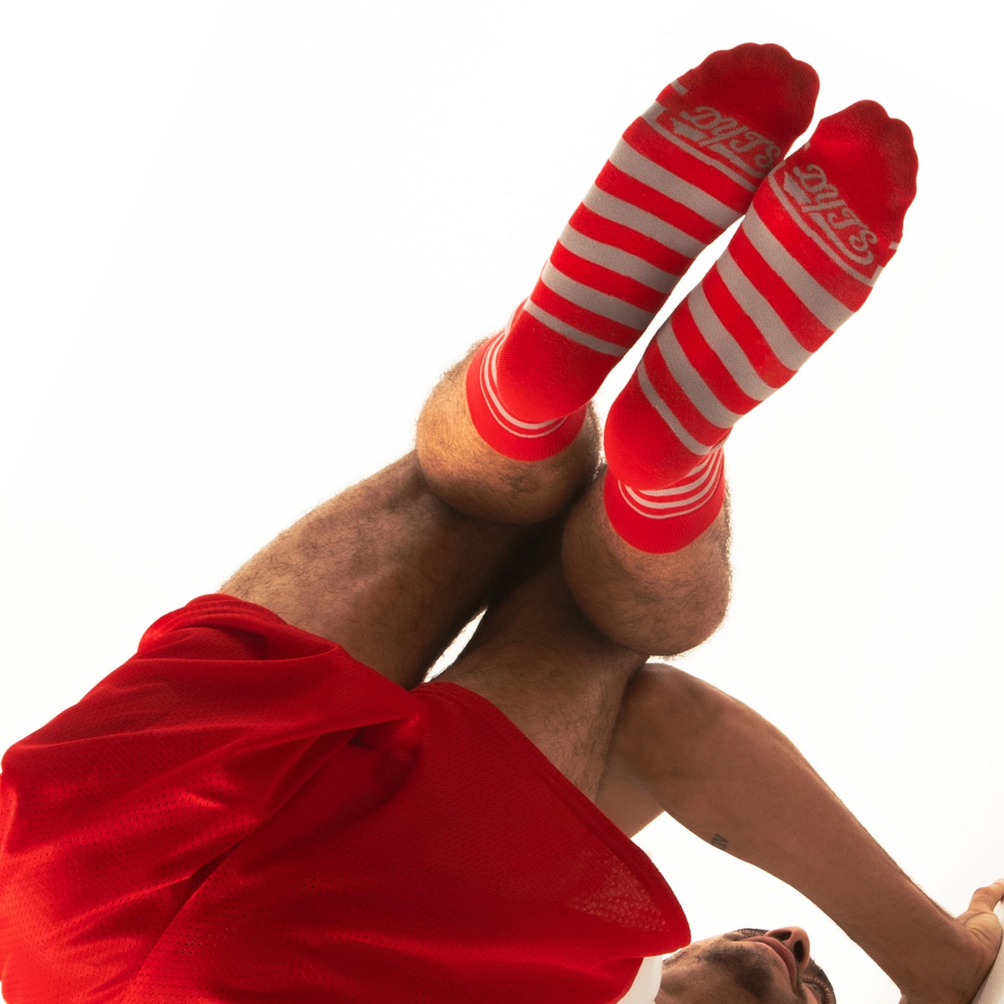 Scarlet + Grey Striped Socks