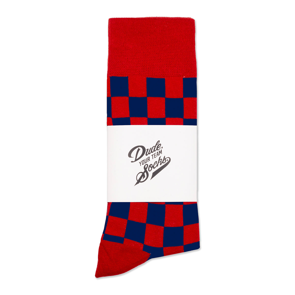 Red + Navy Checkered Socks