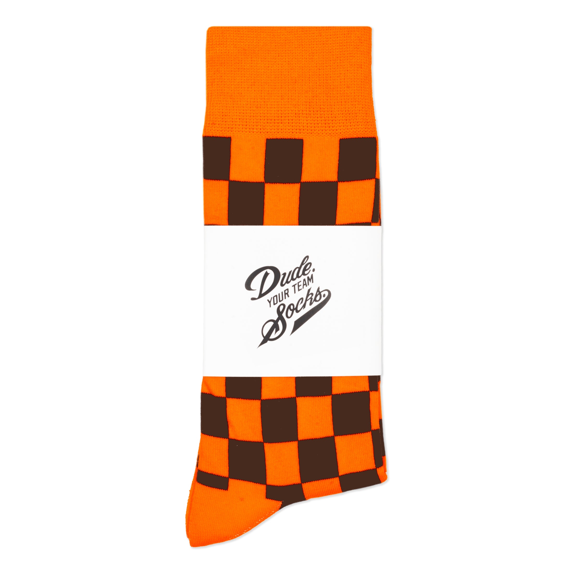 Orange + Brown Checkered Socks