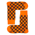 Load image into Gallery viewer, Orange + Brown Checkered Socks
