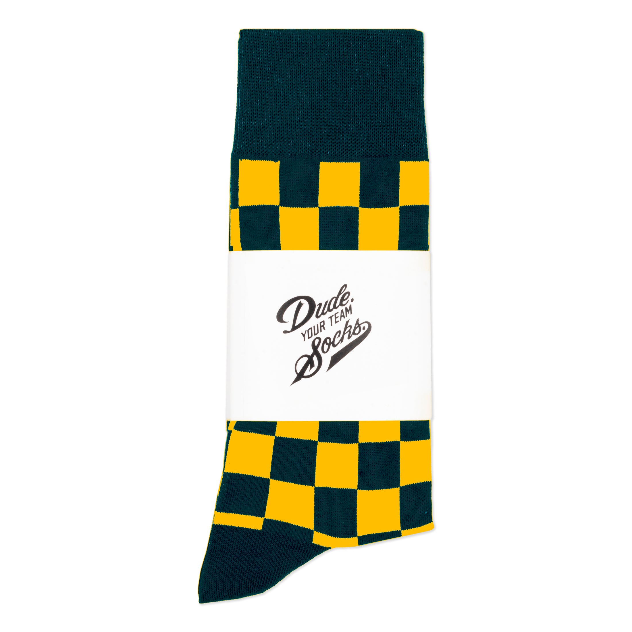 Forest Green + Gold Checkered Socks