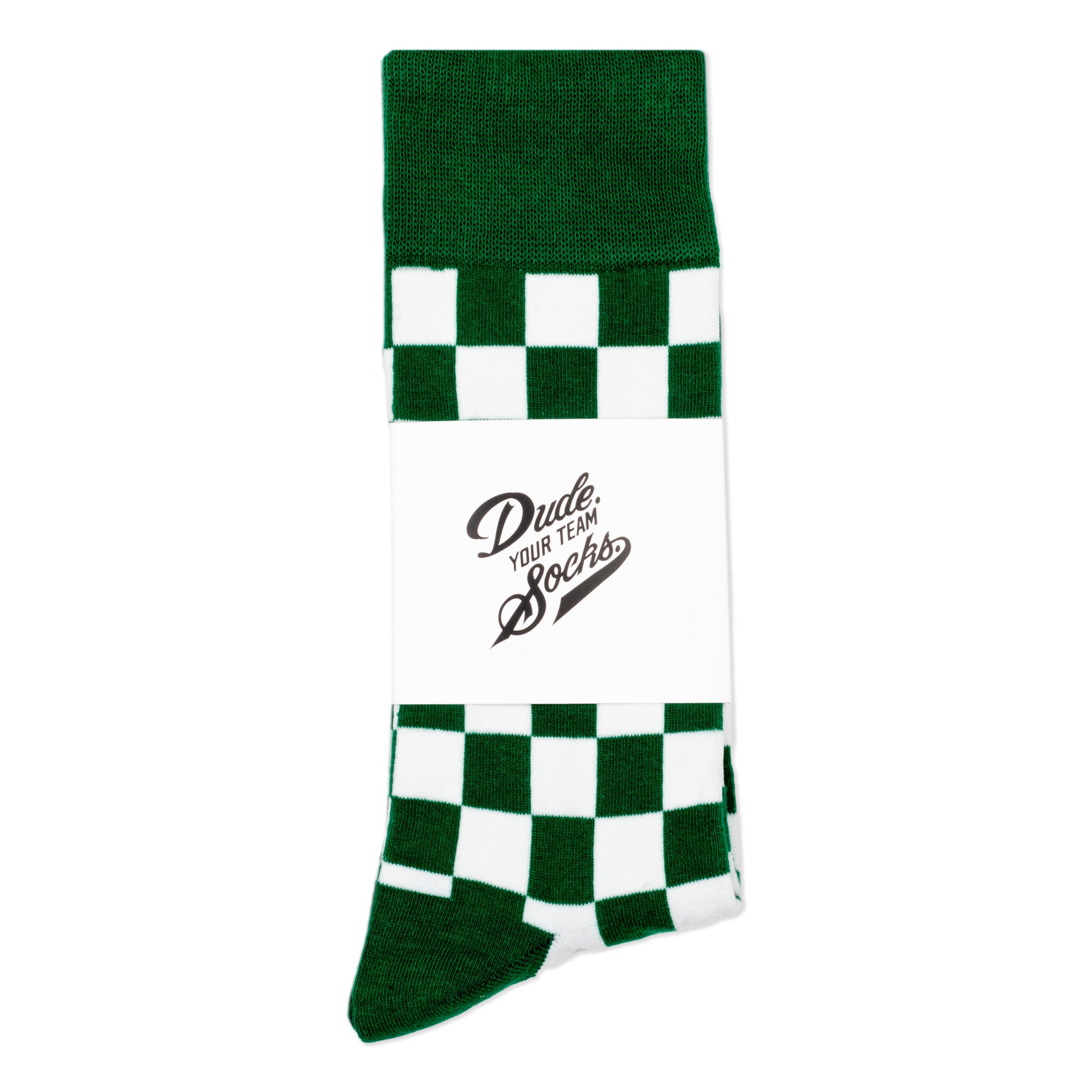 Green + White Checkered Socks