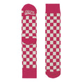 Load image into Gallery viewer, Maroon + Grey Checkered Socks
