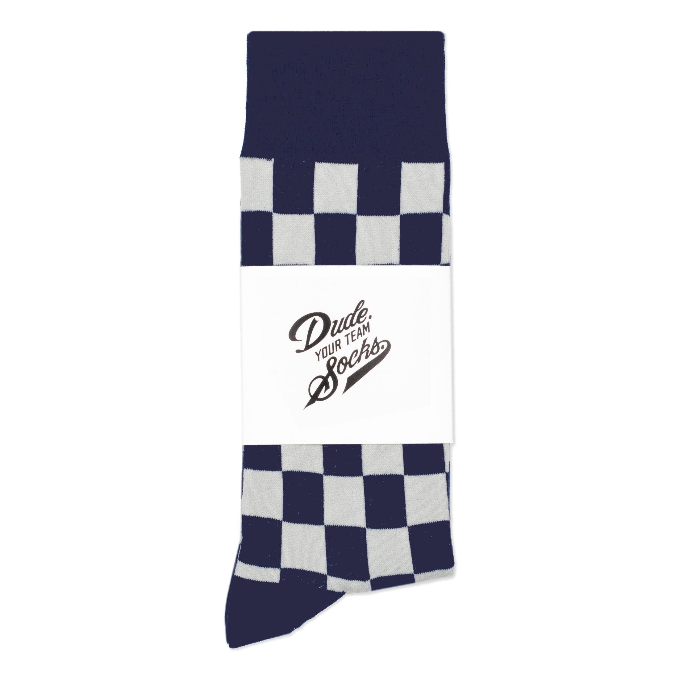 Navy + Grey Checkered Socks