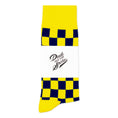 Load image into Gallery viewer, Yellow + Navy Checkered Socks
