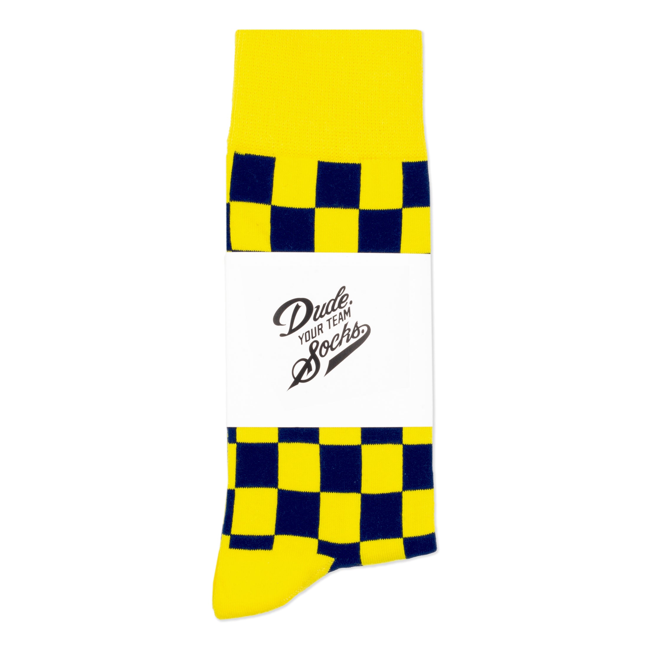 Yellow + Navy Checkered Socks