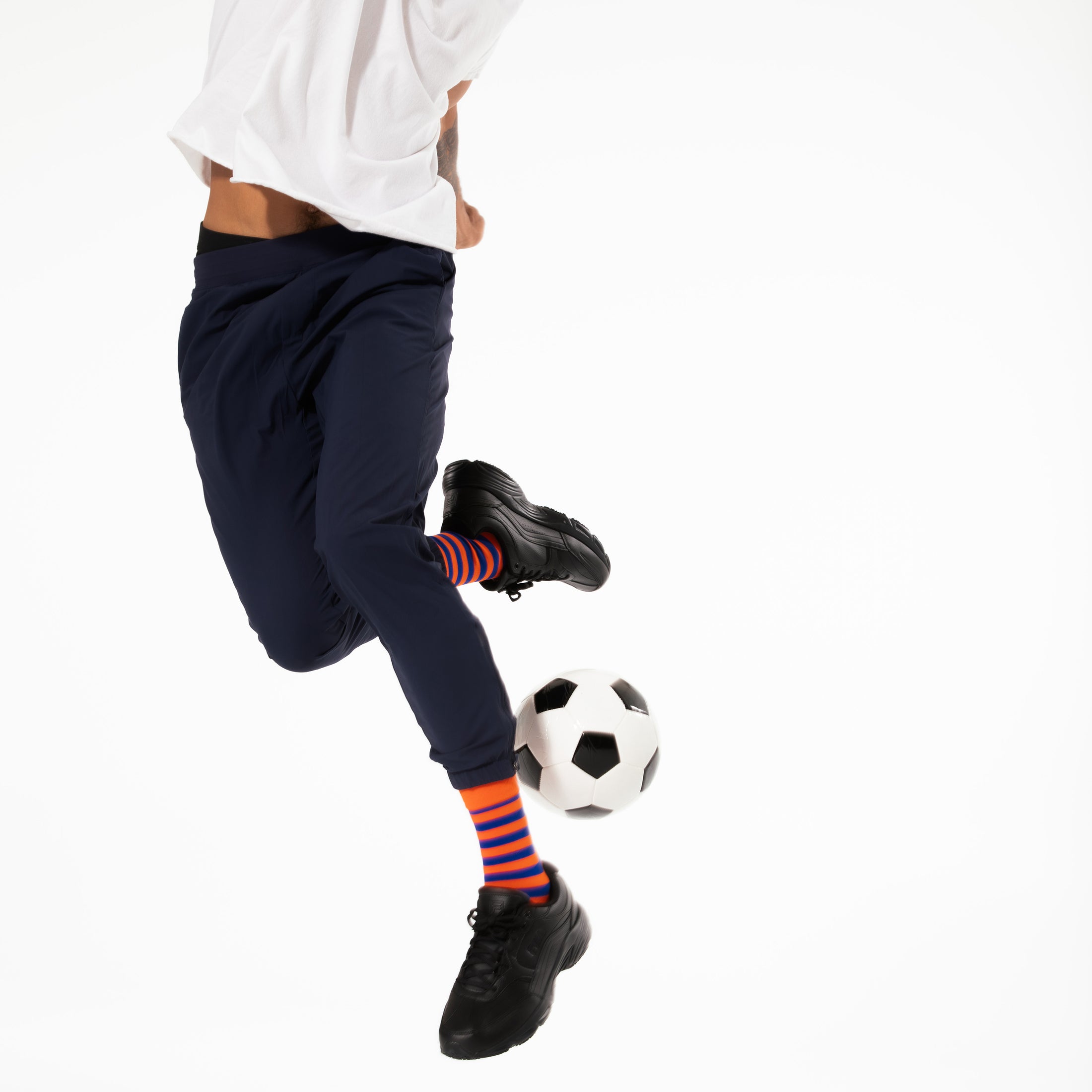 Orange + Blue Striped Socks