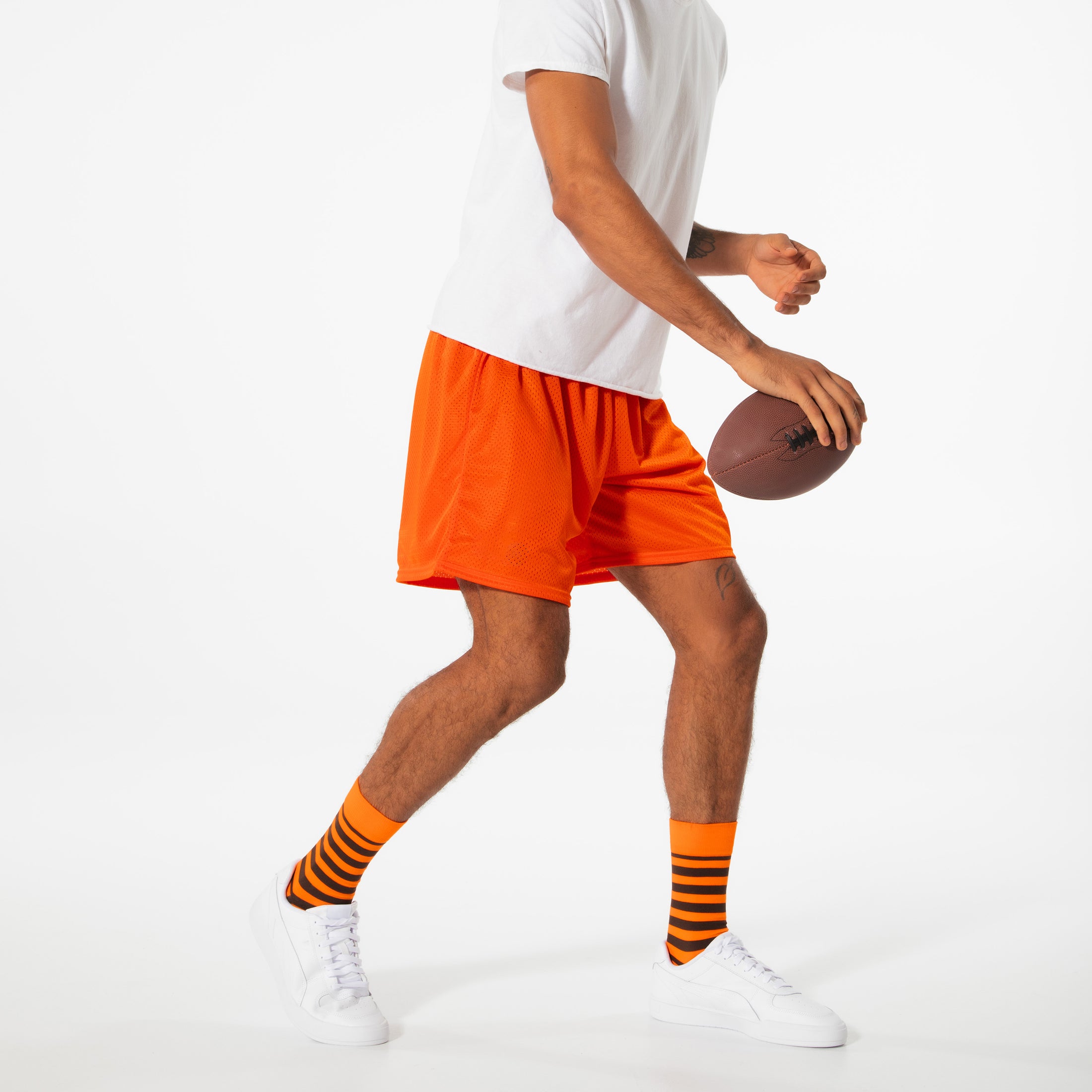 Orange + Brown Striped Socks