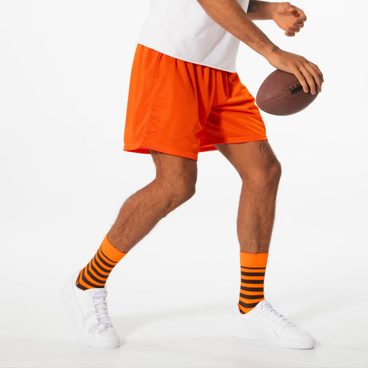 Orange + Brown Striped Socks
