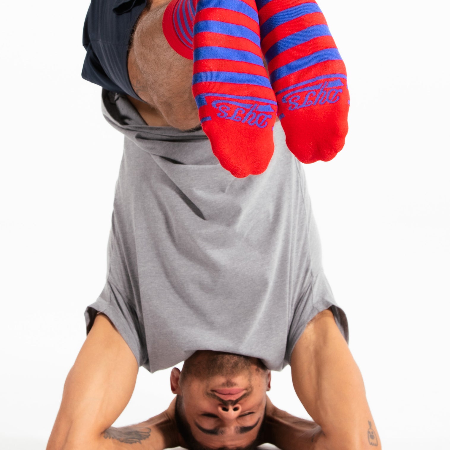 Red + Blue Striped Socks