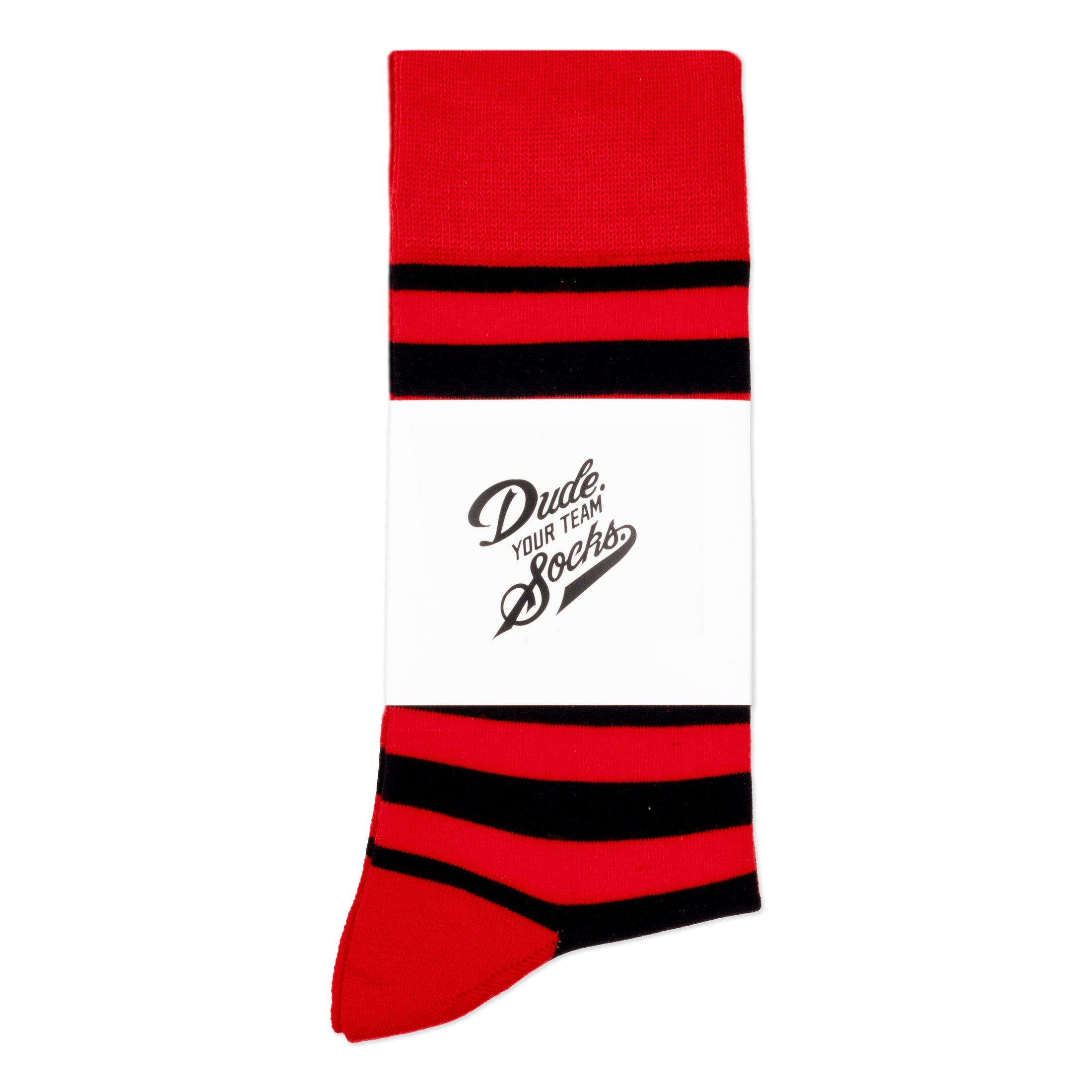 Red + Black Striped Socks