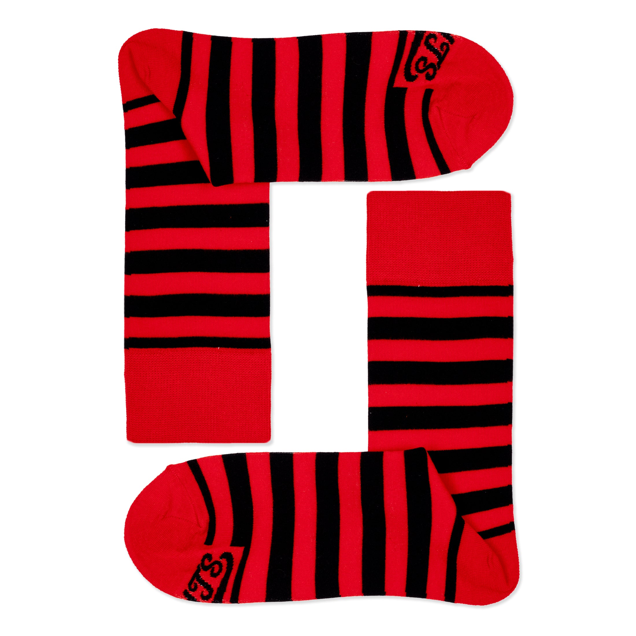 Red + Black Striped Socks