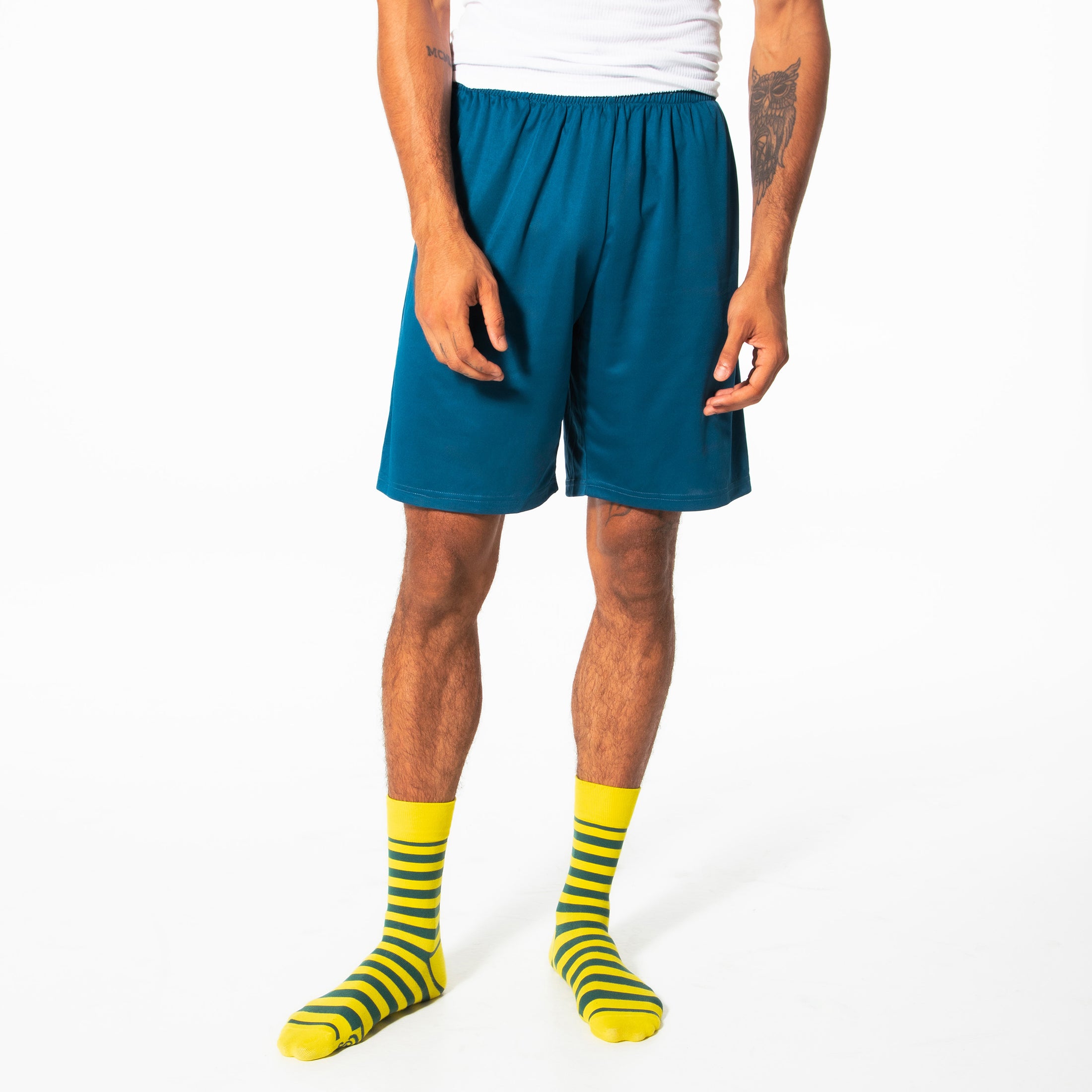 Yellow + Dark Green Striped Socks