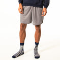 Load image into Gallery viewer, Navy + Grey Striped Socks
