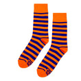 Load image into Gallery viewer, Orange + Blue Striped Socks
