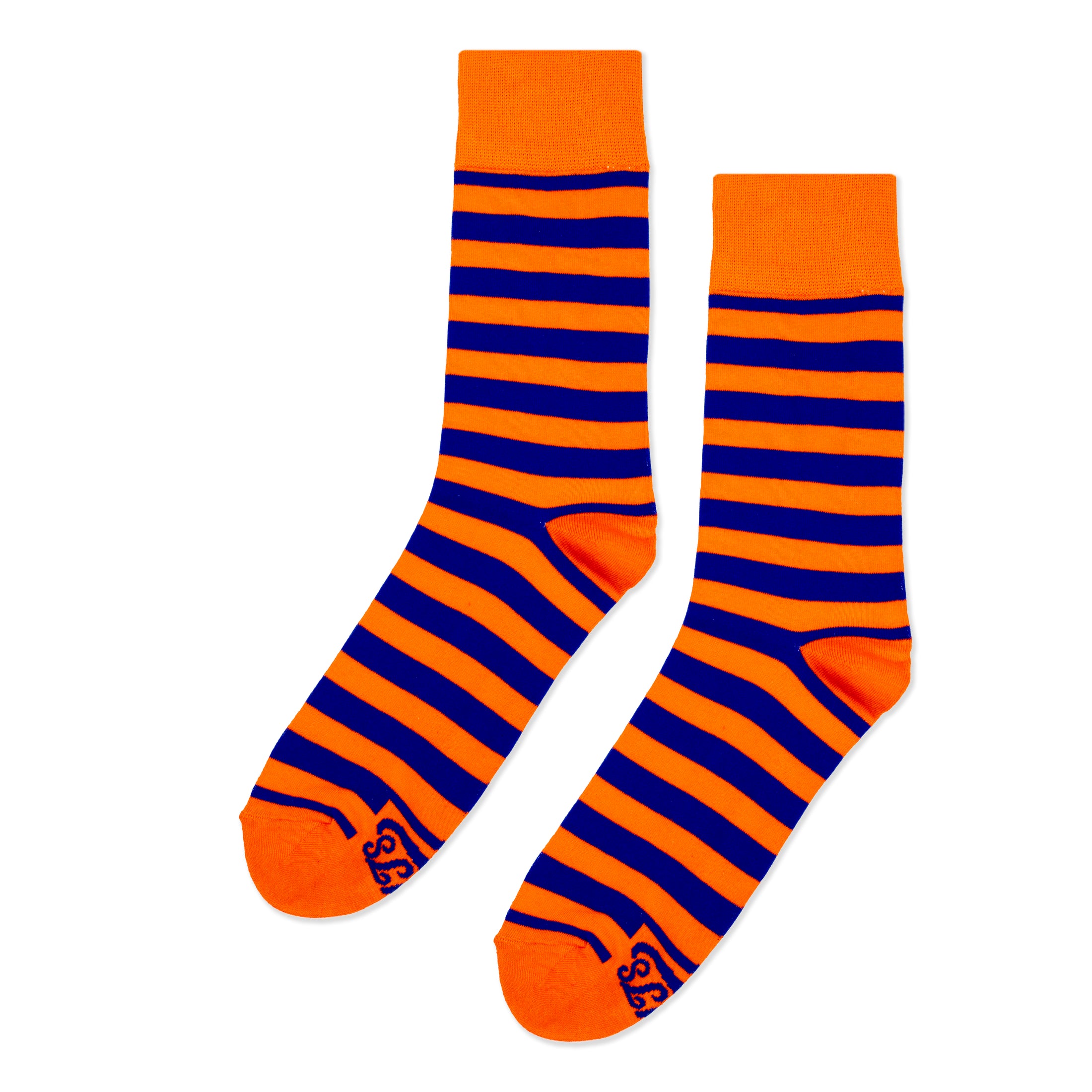 Orange + Blue Striped Socks