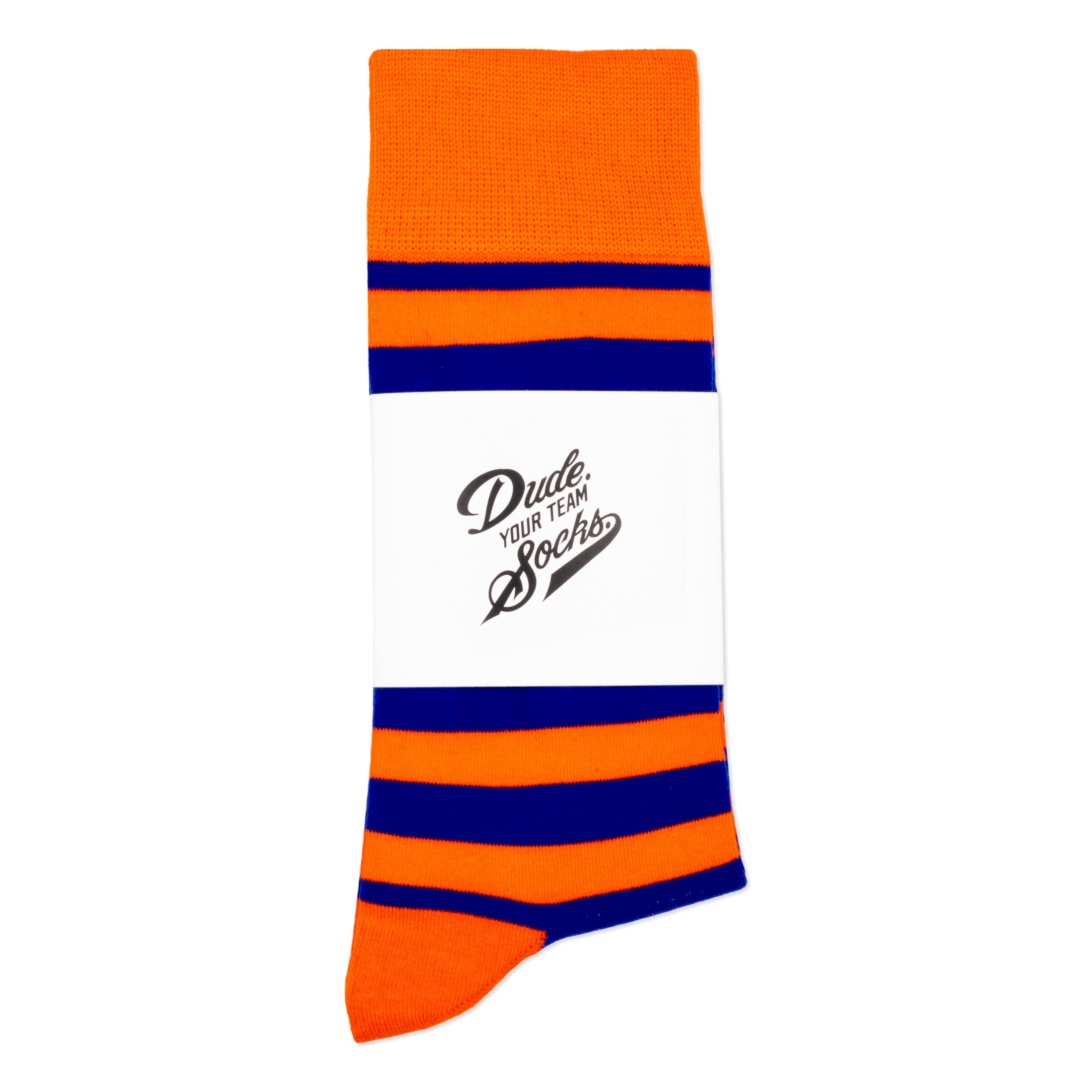 Orange + Blue Striped Socks Dude. Your Team Socks Orange + Blue Striped Socks Dude. Your Team Socks