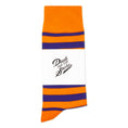 Load image into Gallery viewer, Orange + Purple Striped Socks
