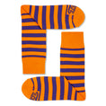 Load image into Gallery viewer, Orange + Purple Striped Socks
