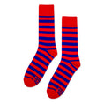 Load image into Gallery viewer, Red + Blue Striped Socks
