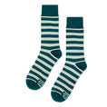 Load image into Gallery viewer, Teal + Grey Striped Socks
