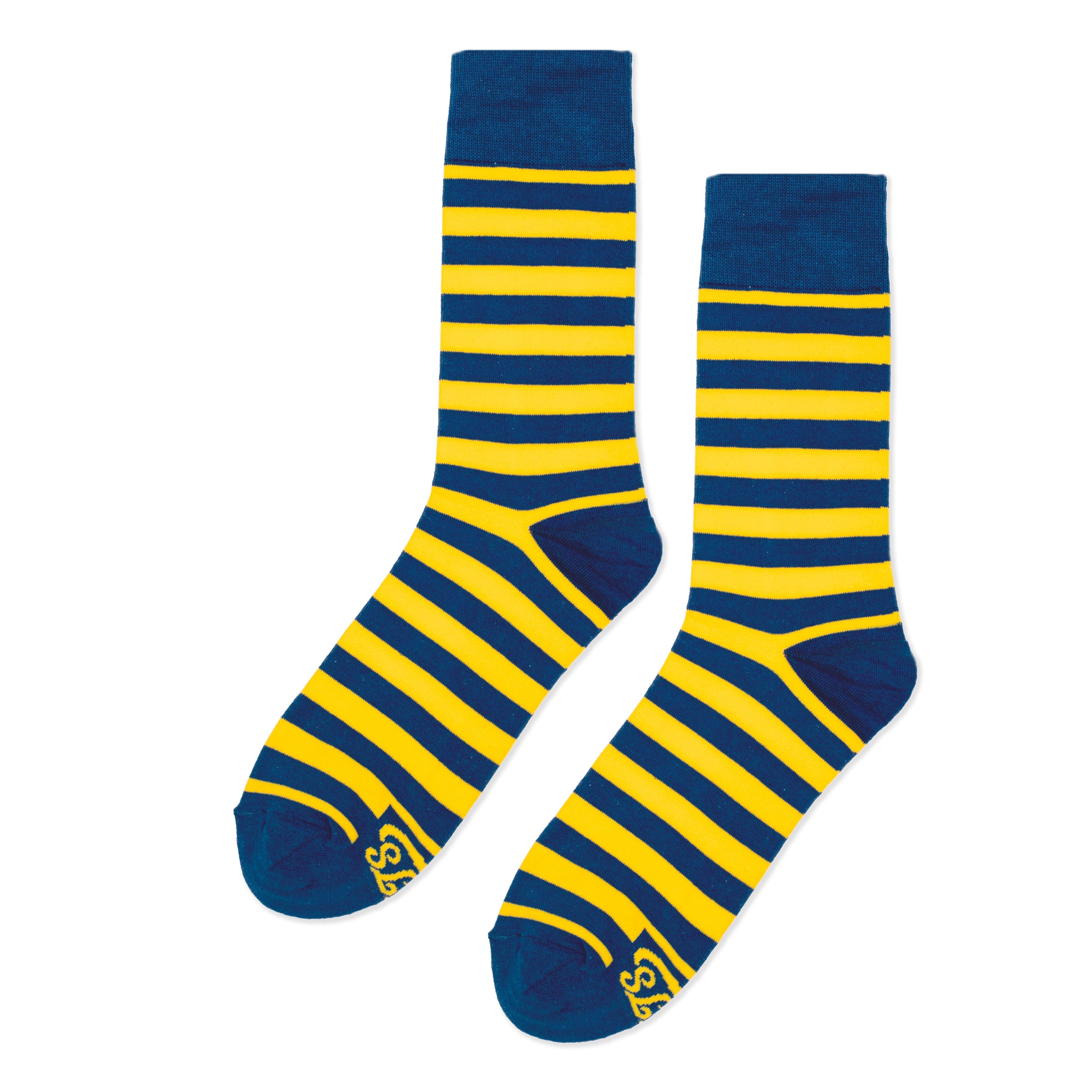 Blue + Gold Striped Socks