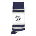 Load image into Gallery viewer, Navy + Grey Striped Socks
