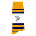 Load image into Gallery viewer, Mustard + Navy Striped Socks
