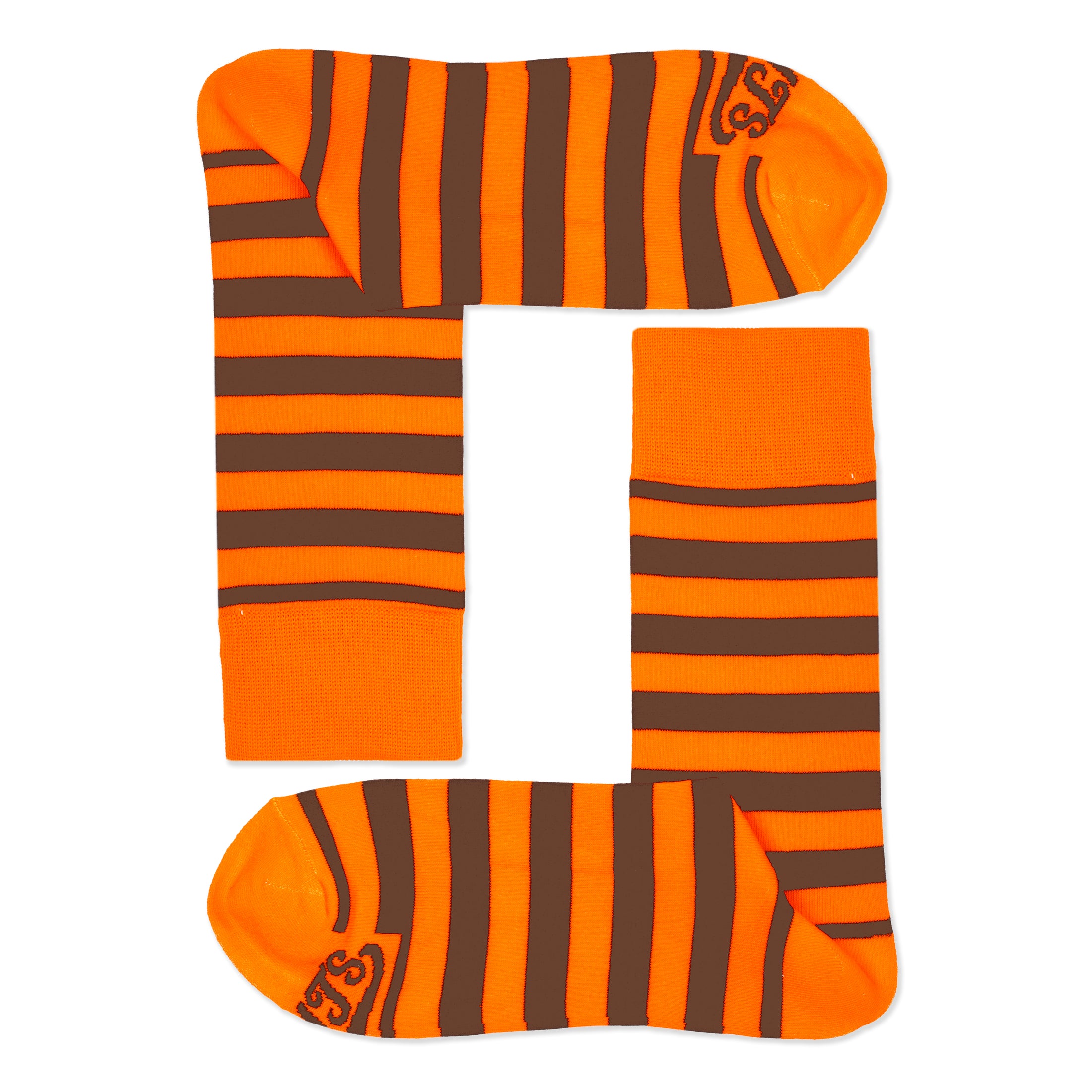 Orange + Brown Striped Socks