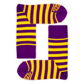 Load image into Gallery viewer, Purple + Gold Striped Socks
