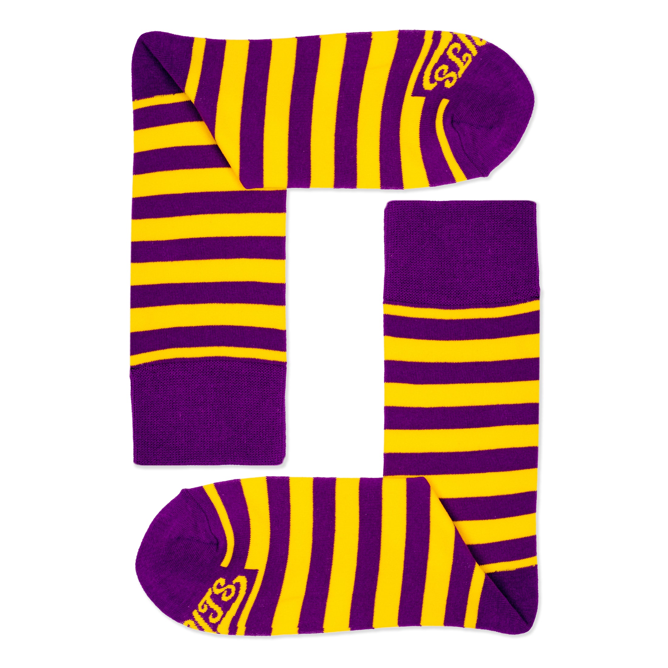 Purple + Gold Striped Socks