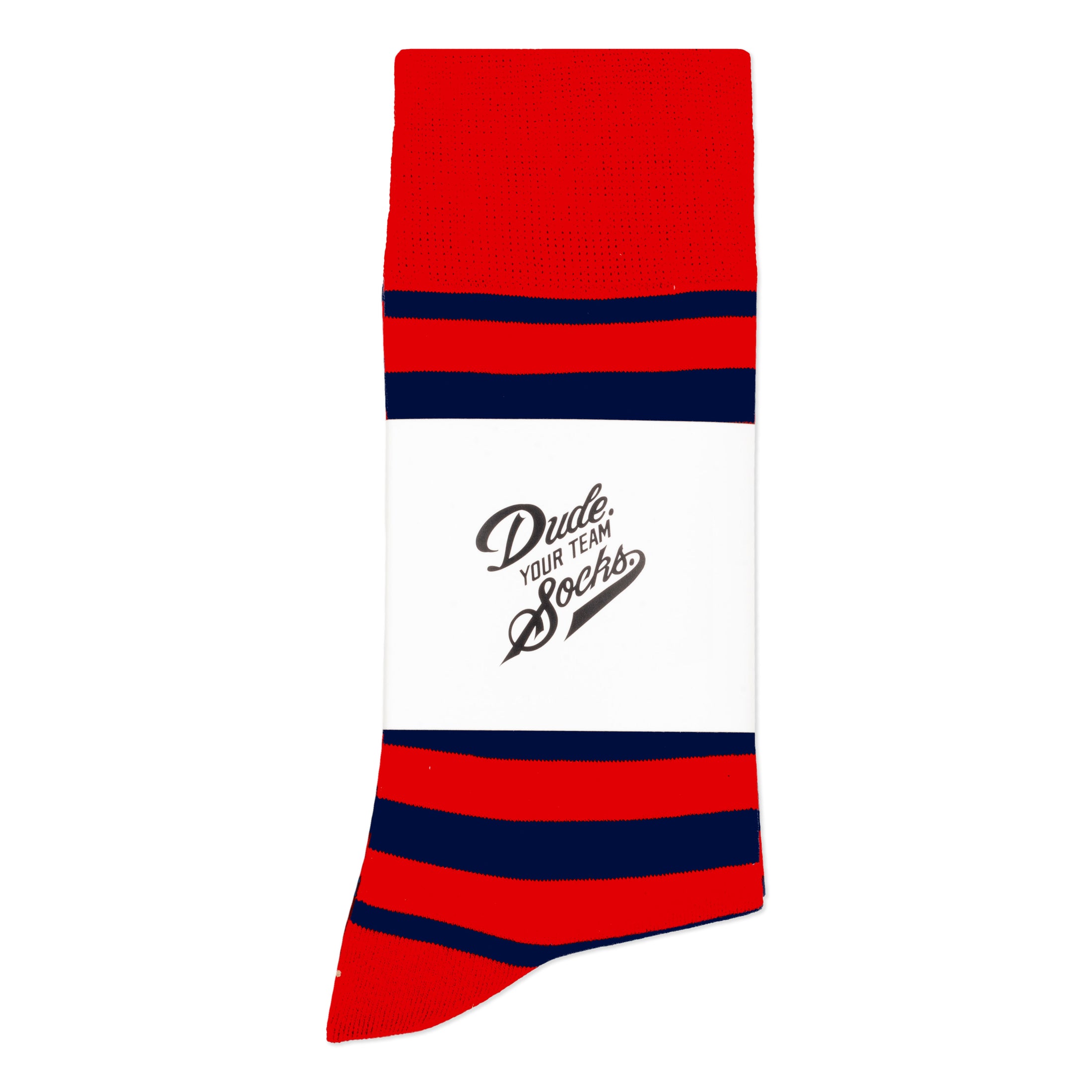 Red + Navy Striped Socks