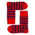 Load image into Gallery viewer, Red + Navy Striped Socks
