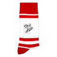 Load image into Gallery viewer, Red + White Striped Socks
