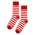 Load image into Gallery viewer, Red + White Striped Socks
