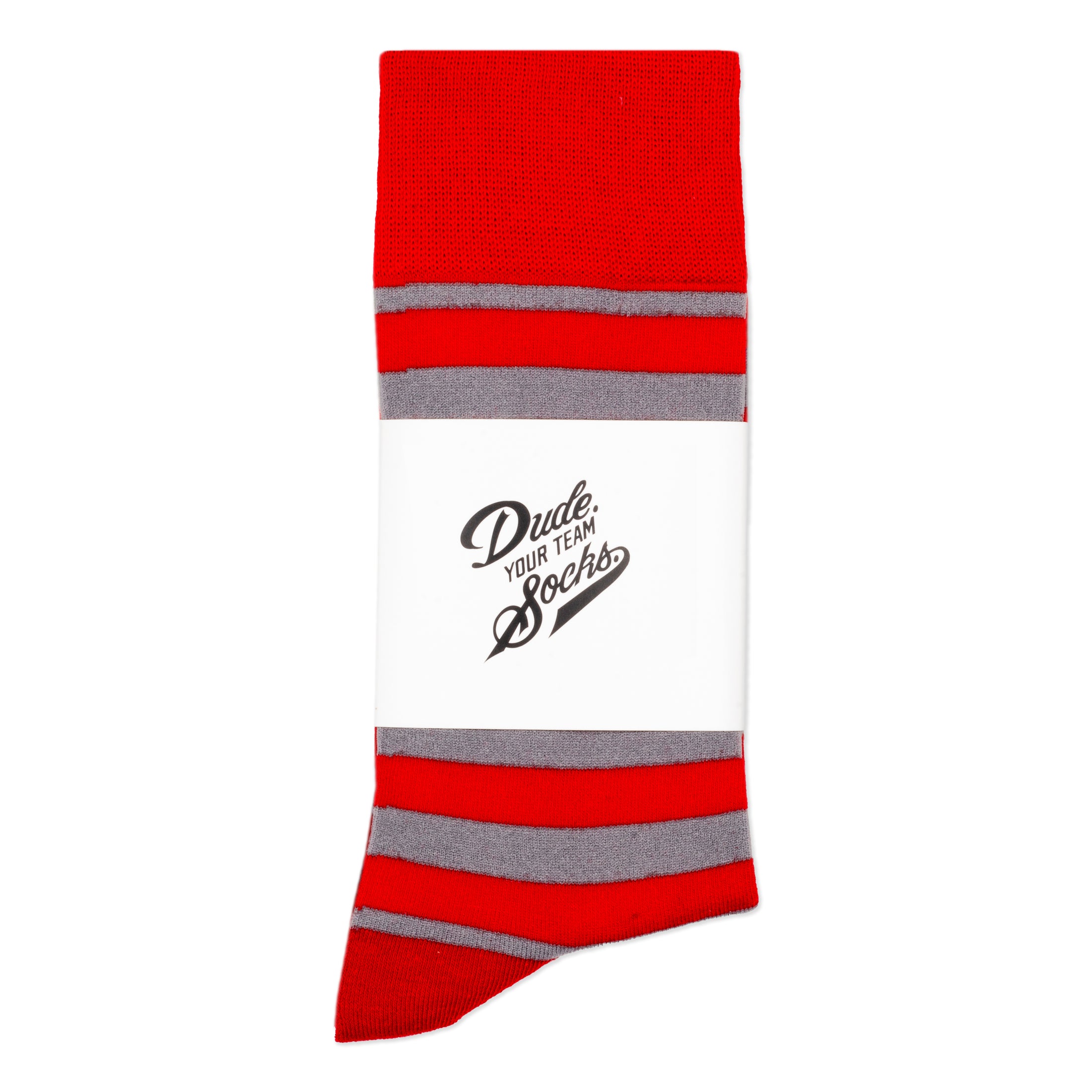 Scarlet + Grey Striped Socks