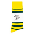 Load image into Gallery viewer, Yellow + Dark Green Striped Socks
