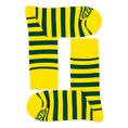 Load image into Gallery viewer, Yellow + Dark Green Striped Socks
