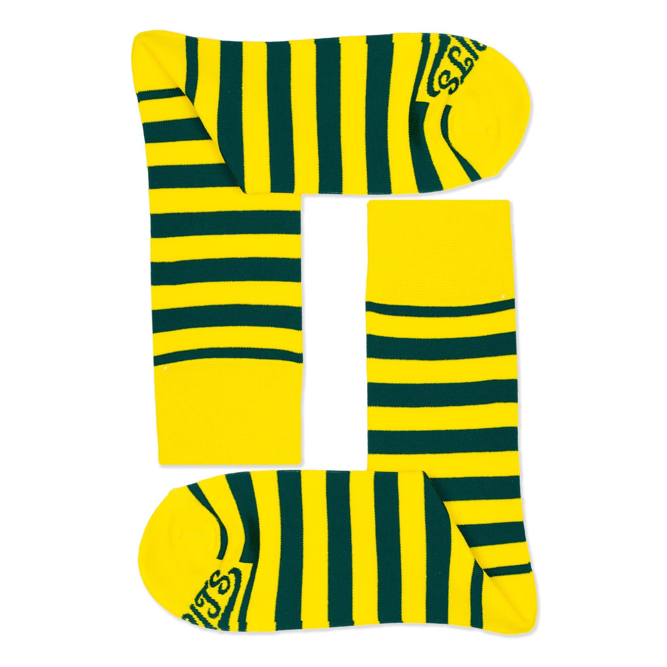 Yellow + Dark Green Striped Socks