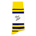 Load image into Gallery viewer, Yellow + Navy Striped Socks
