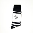 Load image into Gallery viewer, Black + White Striped Socks
