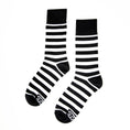 Load image into Gallery viewer, Black + White Striped Socks
