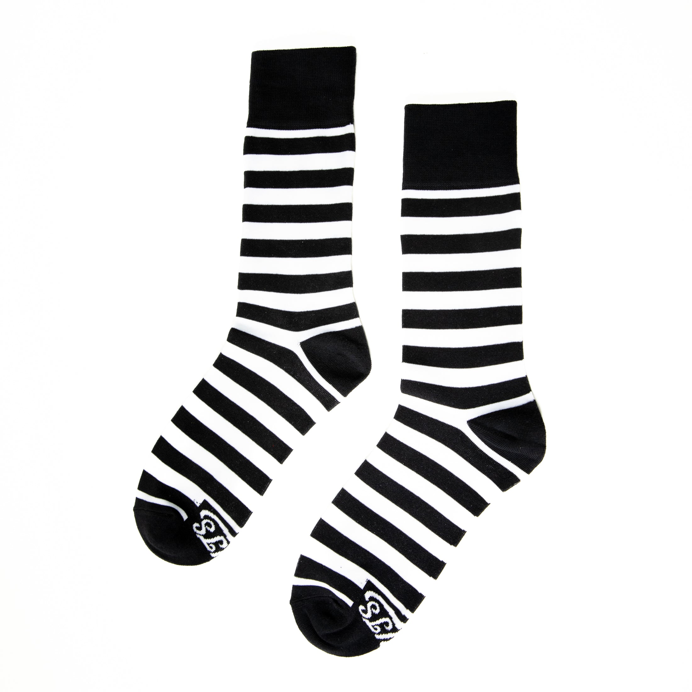 Black + White Striped Socks