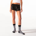 Load image into Gallery viewer, Black + White Striped Socks
