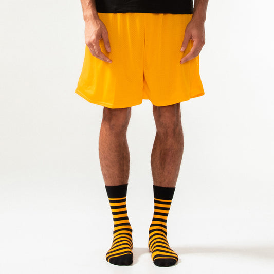 Black + Gold Striped Socks
