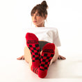 Load image into Gallery viewer, Red + Black Checkered Socks
