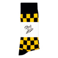 Load image into Gallery viewer, Black + Yellow Checkered Socks
